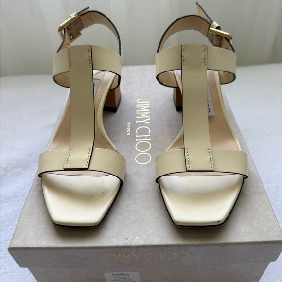 Jimmy Choo Jin Square Toe Sandals 45 mm size 37. - Picture 3 of 17